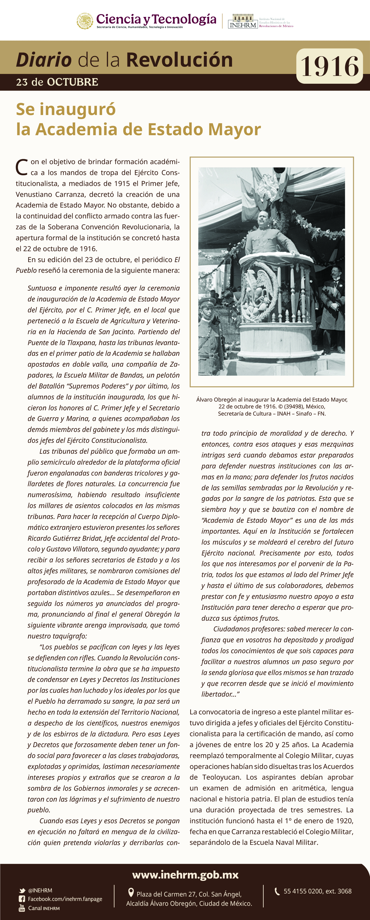 23 de octubre 1916